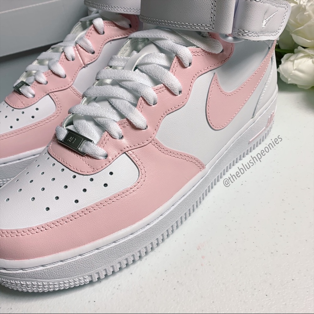 🌸 Nike Custom Air Force 1 Mid - Petal Pink 🌸 - Picture 9 of 13